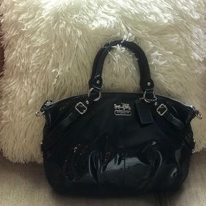 Coach Madison patent leather satchel